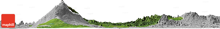 Satellite Horizon Map of Meme, lighten, desaturated