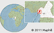 Savanna Style Location Map of Meme, highlighted country, hill shading