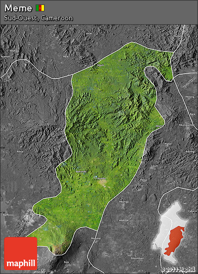 Satellite Map of Meme, desaturated