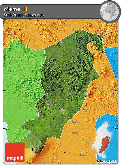 Satellite Map of Meme, political outside