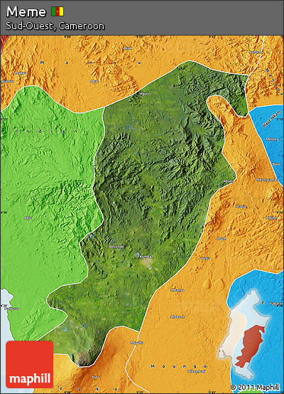 Satellite Map of Meme, political outside