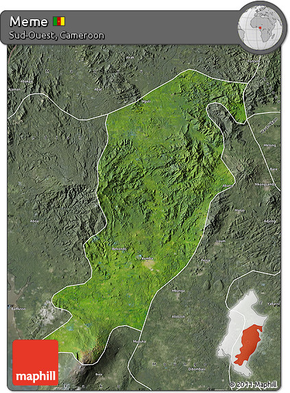 Satellite Map of Meme, semi-desaturated