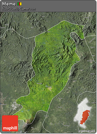 Satellite Map of Meme, semi-desaturated
