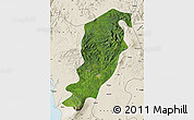 Satellite Map of Meme, shaded relief outside