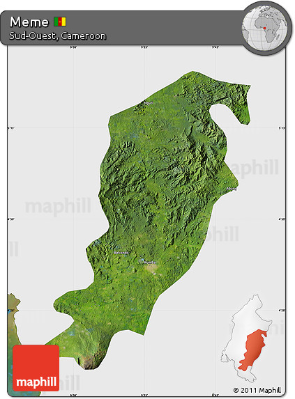 Satellite Map of Meme, single color outside