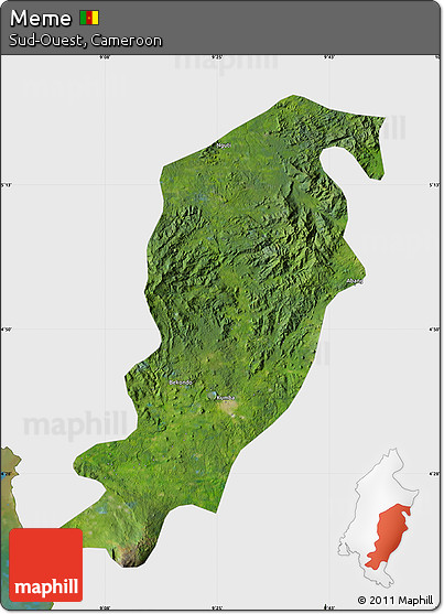 Satellite Map of Meme, single color outside