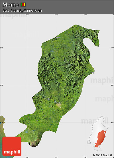 Satellite Map of Meme, single color outside