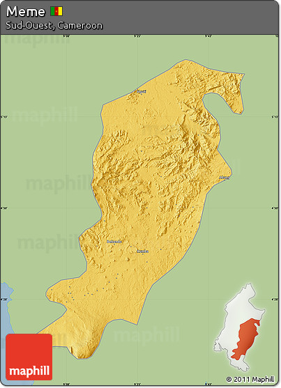 Savanna Style Map of Meme, single color outside