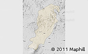 Shaded Relief Map of Meme, desaturated