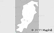 Gray Simple Map of Meme, single color outside