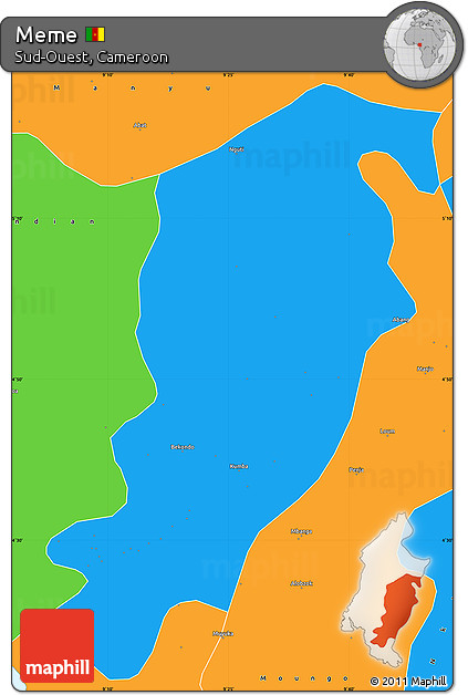 Political Simple Map of Meme
