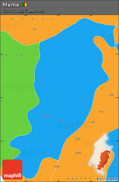 Political Simple Map of Meme