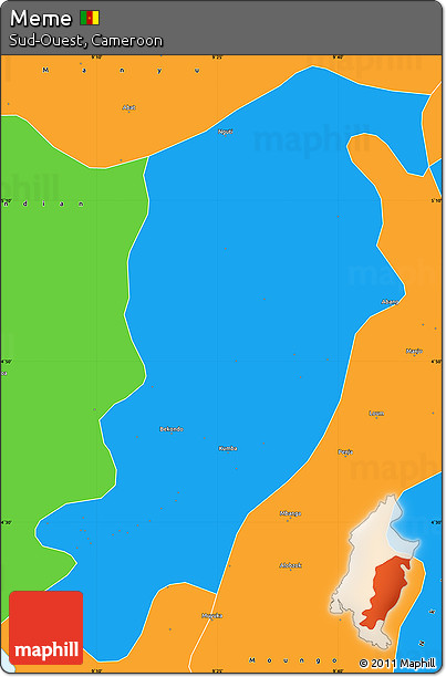 Political Simple Map of Meme