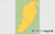 Savanna Style Simple Map of Meme, single color outside