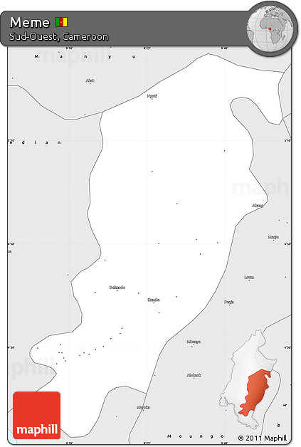 Silver Style Simple Map of Meme