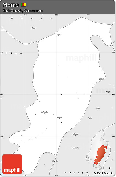 Silver Style Simple Map of Meme