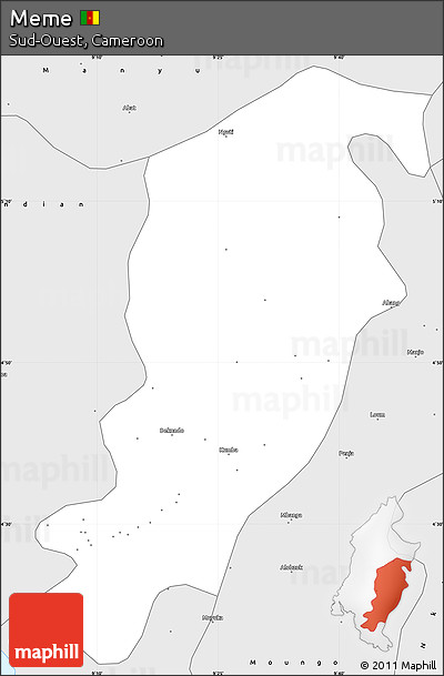 Silver Style Simple Map of Meme