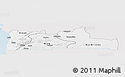 Silver Style Panoramic Map of Sud, single color outside