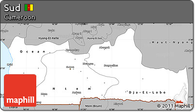Gray Simple Map of Sud