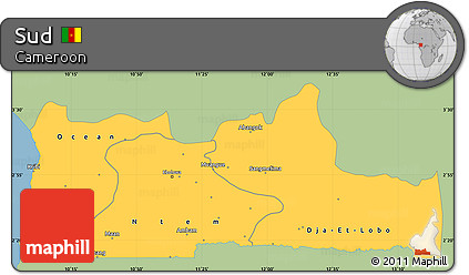 Savanna Style Simple Map of Sud, single color outside