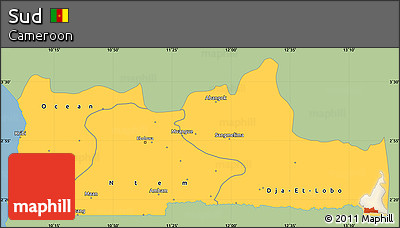 Savanna Style Simple Map of Sud, single color outside