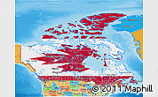 Flag 3D Map of Canada, political outside, flag rotated