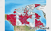 Flag 3D Map of Canada, satellite outside, bathymetry sea, flag centered