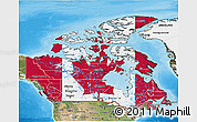 Flag 3D Map of Canada, satellite outside, bathymetry sea