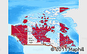 Flag 3D Map of Canada, single color outside, bathymetry sea, flag centered