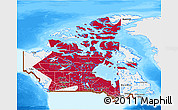 Flag 3D Map of Canada, single color outside, bathymetry sea, flag aligned to the middle