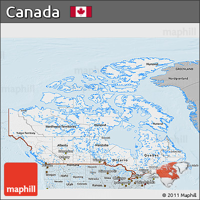 Gray 3D Map of Canada