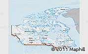 Gray 3D Map of Canada, single color outside