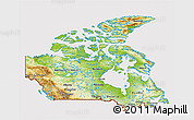 Physical 3D Map of Canada, cropped outside