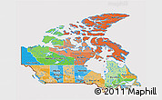 Political 3D Map of Canada, cropped outside