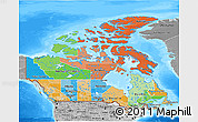 Political 3D Map of Canada, desaturated, land only