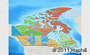 Political 3D Map of Canada, lighten, land only