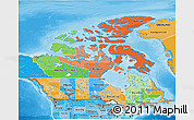 Political 3D Map of Canada, political shades outside