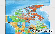 Political 3D Map of Canada, single color outside
