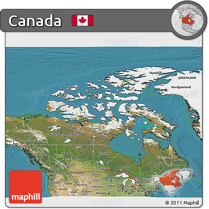 Satellite 3D Map of Canada