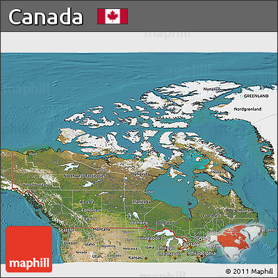 Satellite 3D Map of Canada