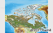 Satellite 3D Map of Canada, physical outside