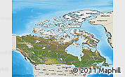 Satellite 3D Map of Canada, shaded relief outside
