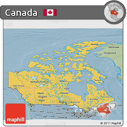 Savanna Style 3D Map of Canada