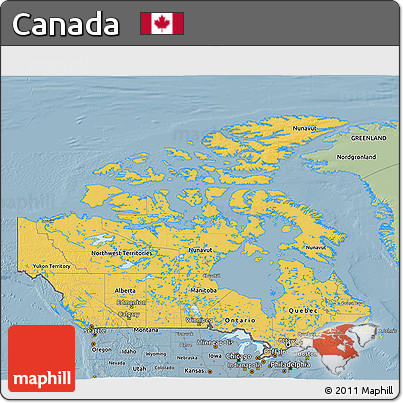 Savanna Style 3D Map of Canada