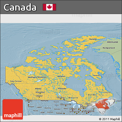 Savanna Style 3D Map of Canada