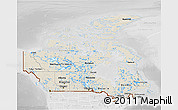 Shaded Relief 3D Map of Canada, lighten, desaturated