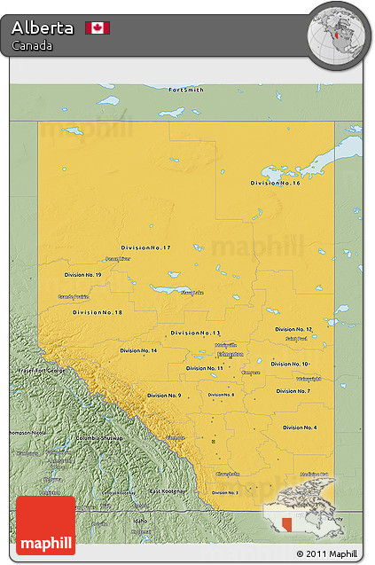 Savanna Style 3D Map of Alberta