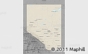 Shaded Relief 3D Map of Alberta, darken, desaturated