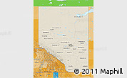 Shaded Relief 3D Map of Alberta, political shades outside