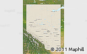 Shaded Relief 3D Map of Alberta, satellite outside